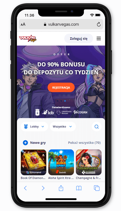 Kasyno Online na telefon Vulkan Vegas