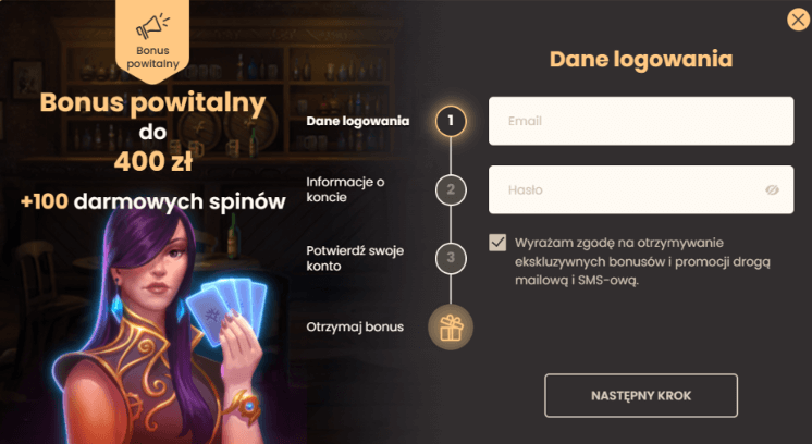 National Casino bonus bez depozytu